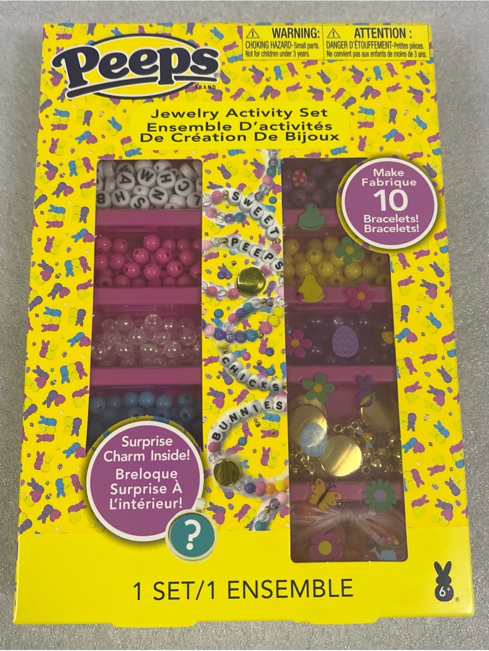 Peeps Kids Jewelry Activity Set - Yellow/Pink Bead Craft Kit